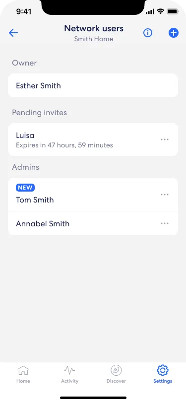 Network setting screen
