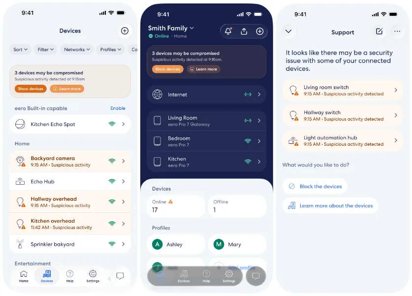 Later this quarter, the eero app will highlight devices on your network that may be comprised and offer steps on how to mitigate the issue.