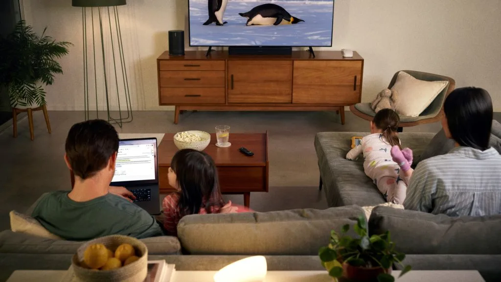 Family in living room